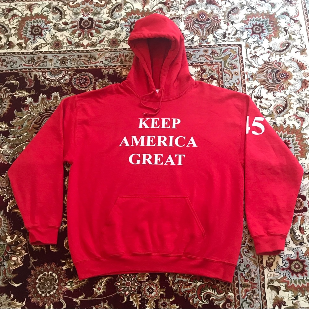 Trump Keep America Great Red Hoodie Mens Sz L MAGA - TRUMP 2024 Patriotic hoodie